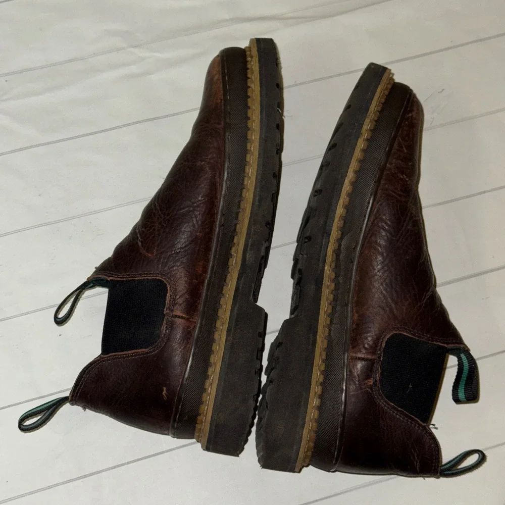 Georgia Giant Romeo Work Boots Oil Resistant Brown Leather Slip On Shoes Men 10M